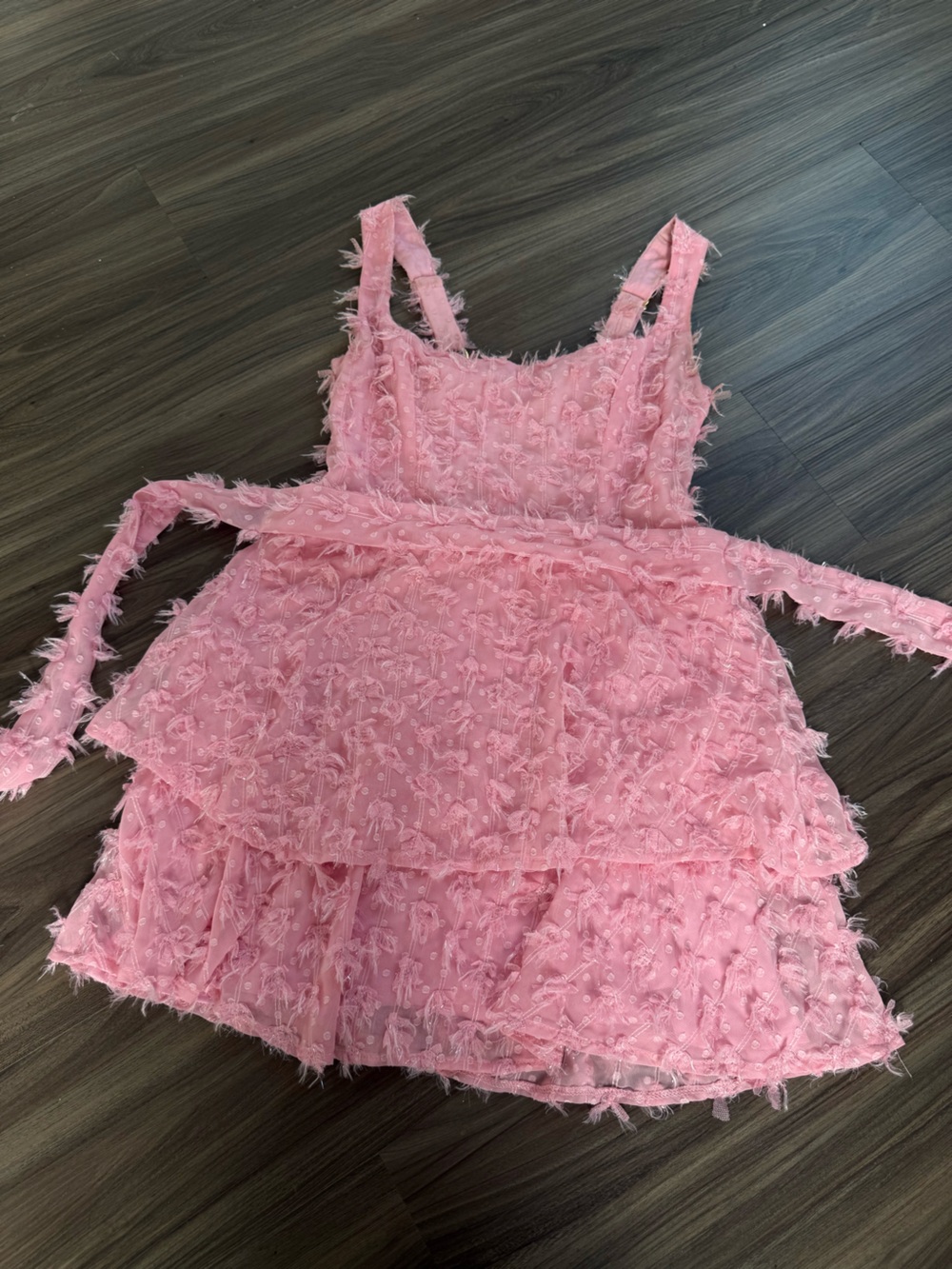 Show Me Your MuMu Pink Textured Ruffle Mini Dress - Picture 2 of 4